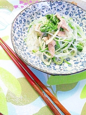 水菜と豚コマのつるりんうま煮♪