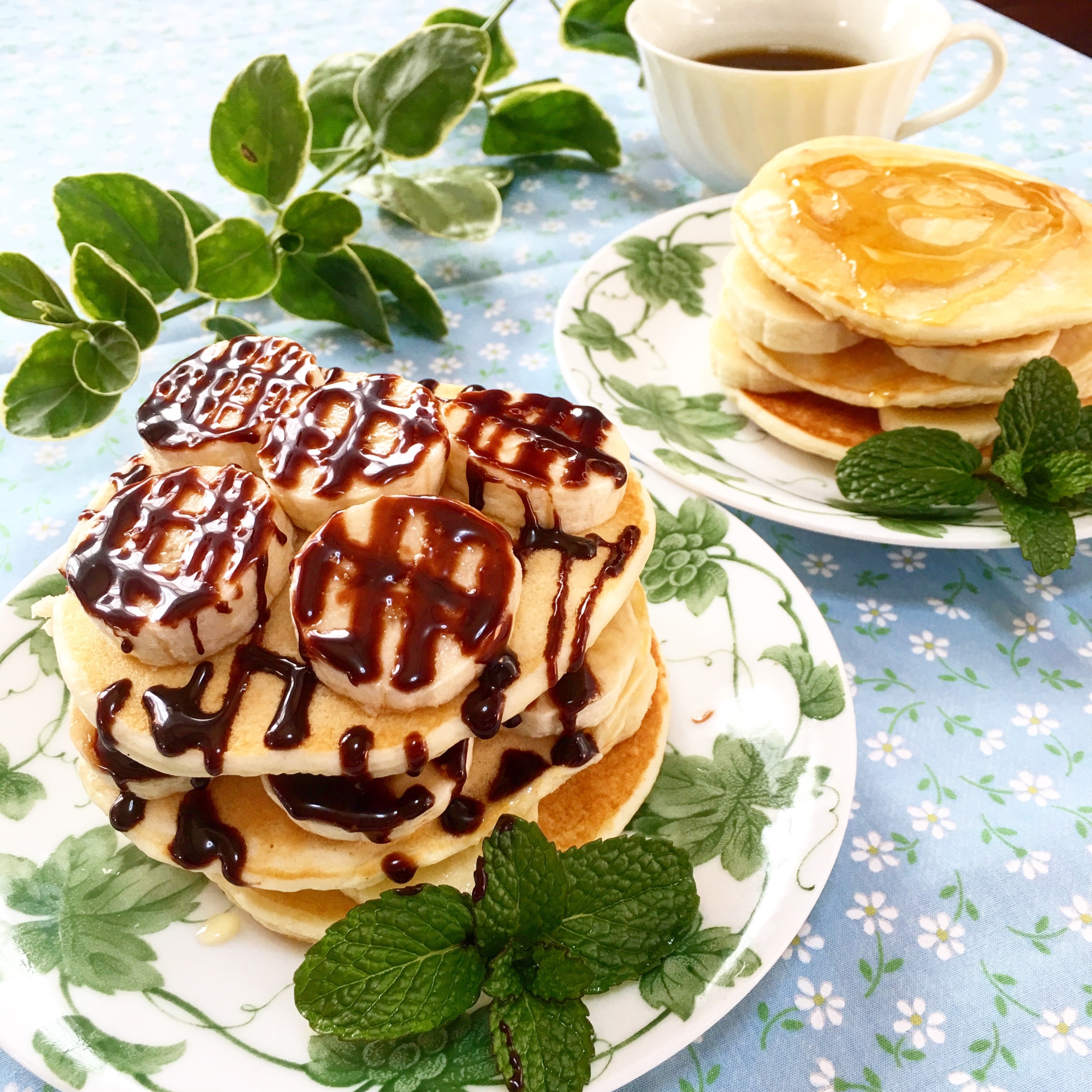 ボリューム満点♪豪華☆チョコバナナパンケーキ