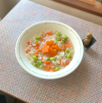 ドレミさんこんにちは♡最近おかゆにハマってます٩(^‿^)۶人参の優しい甘味・枝豆の旨味いっぱい♡とっても美味しかったです有難うございます･:*+☆