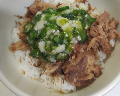 オクラ牛丼