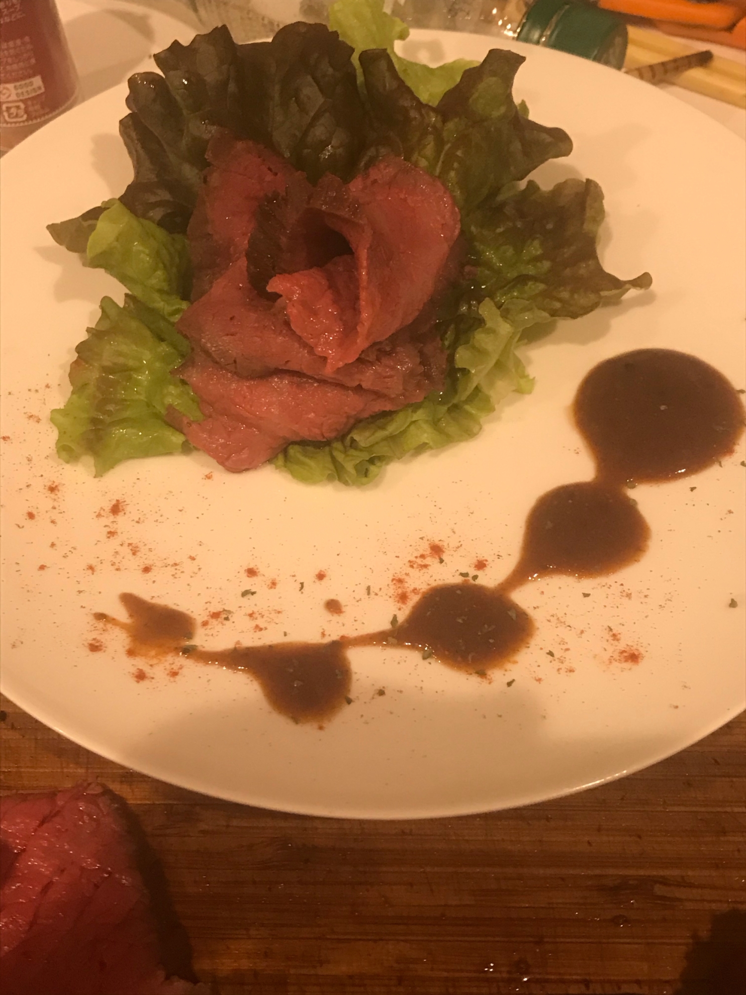 厚切り牛肉のローストビーフ！