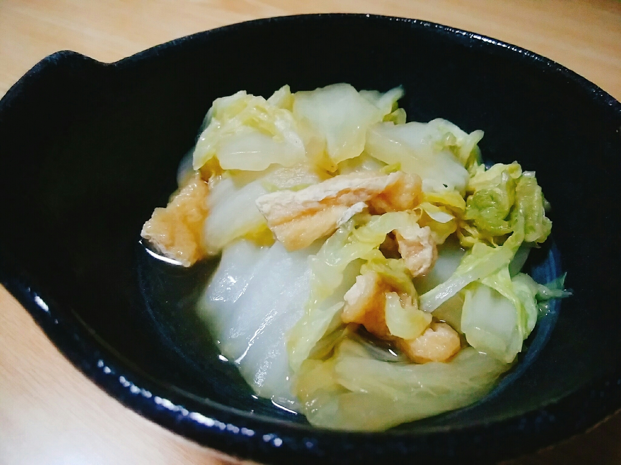 レンジで作る！油揚げと白菜の煮浸し