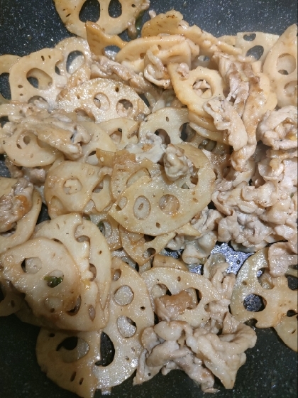 豚肉とれんこんの甘辛炒め