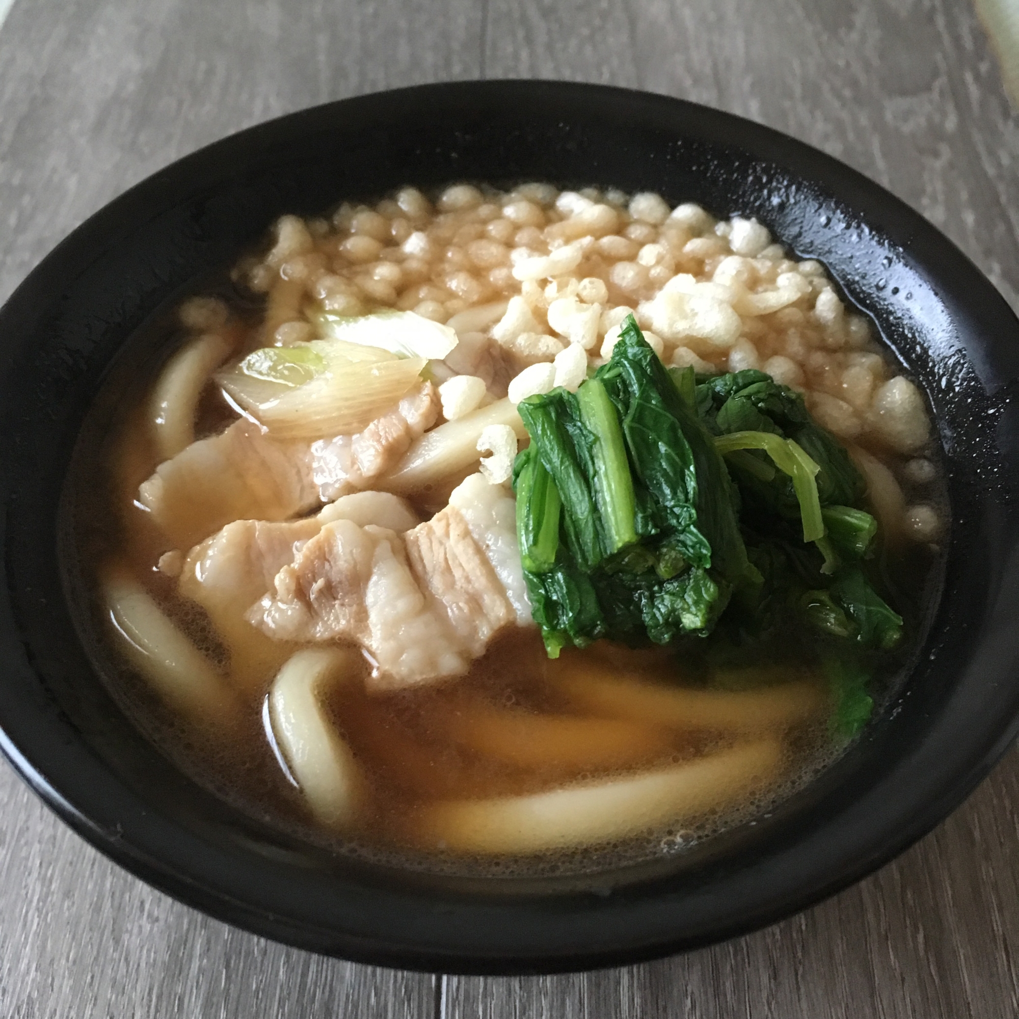 からし菜＆揚げ玉deうどん♪