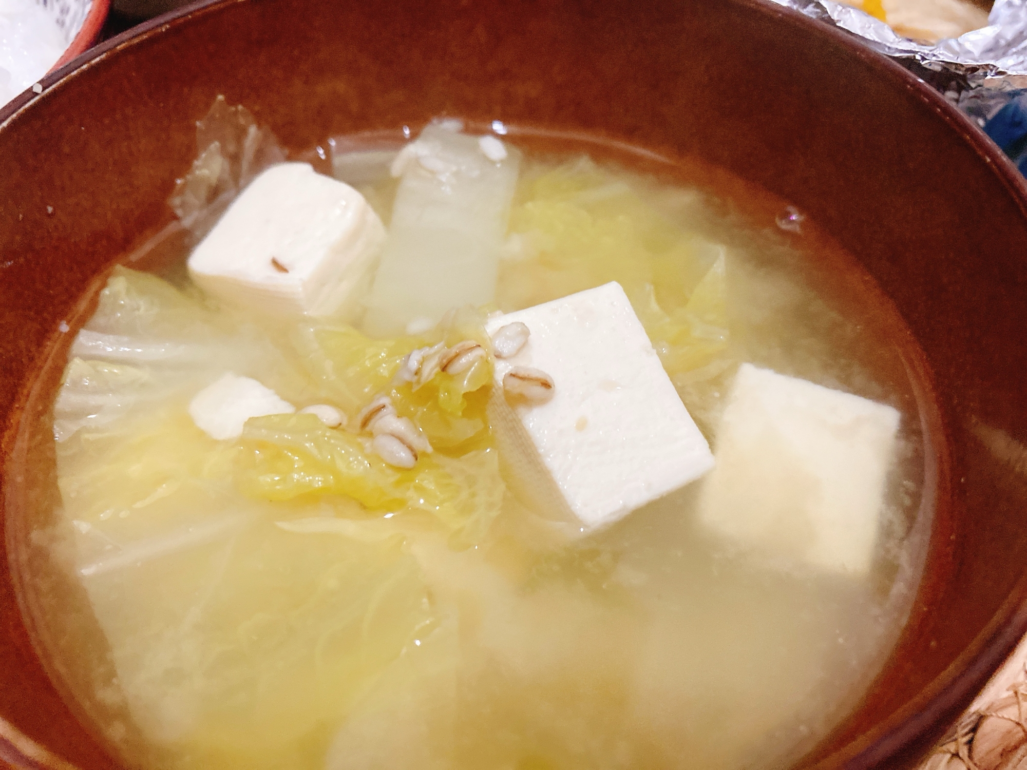 ꕥ豆腐と白菜のお味噌汁ꕥ