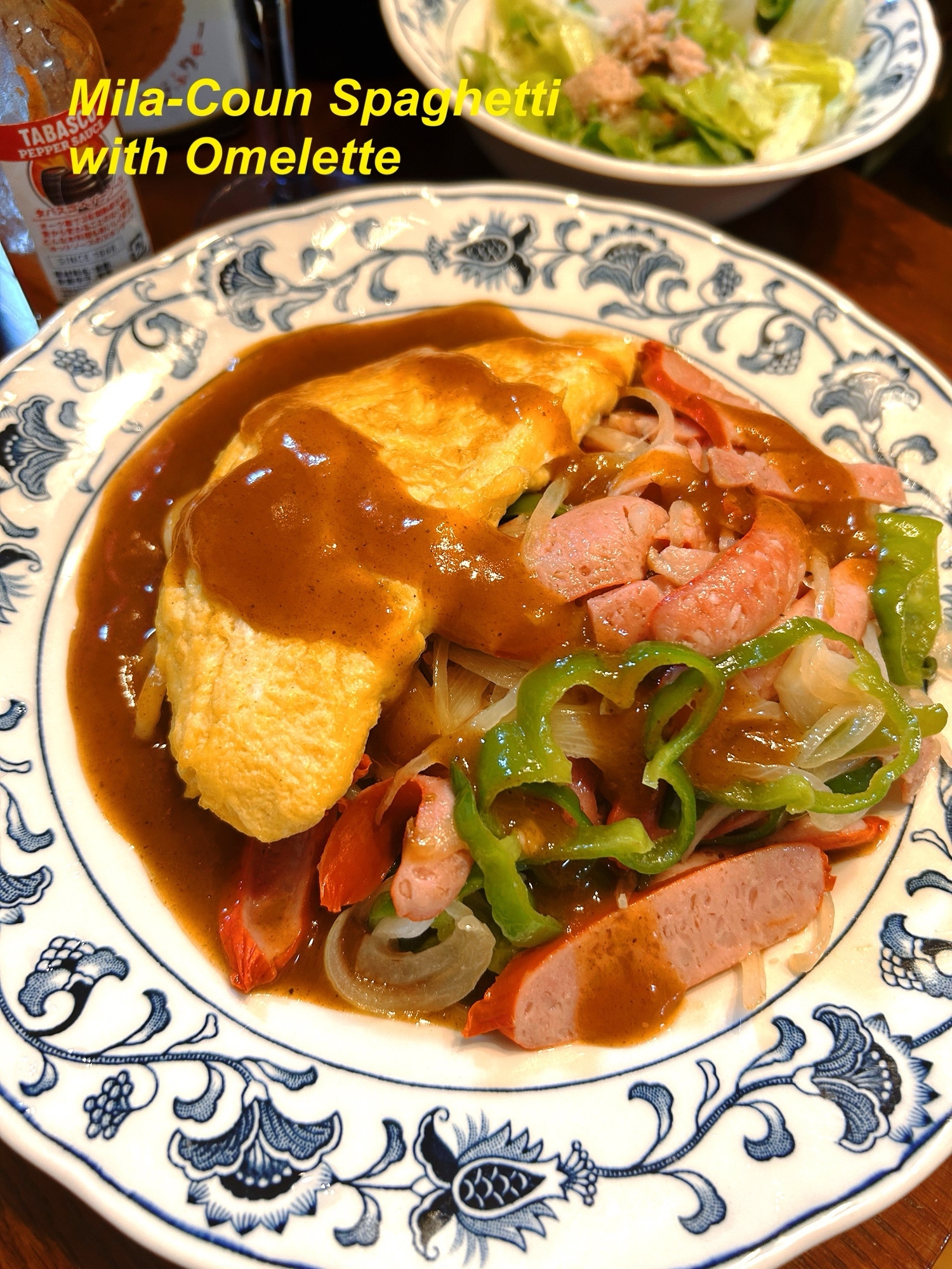 ☆★ヨコイのソースで♪オムレツ乗せあんかけスパ★☆