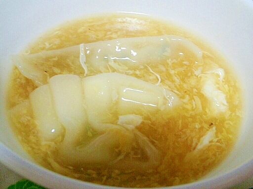 卵と餃子の中華スープ