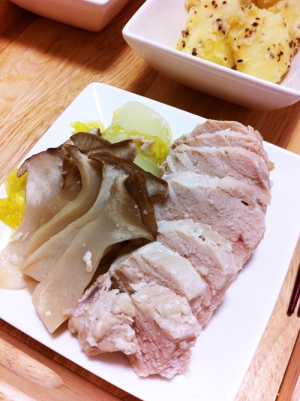 中華せいろで塩麹蒸し鶏（鶏胸肉ver.）