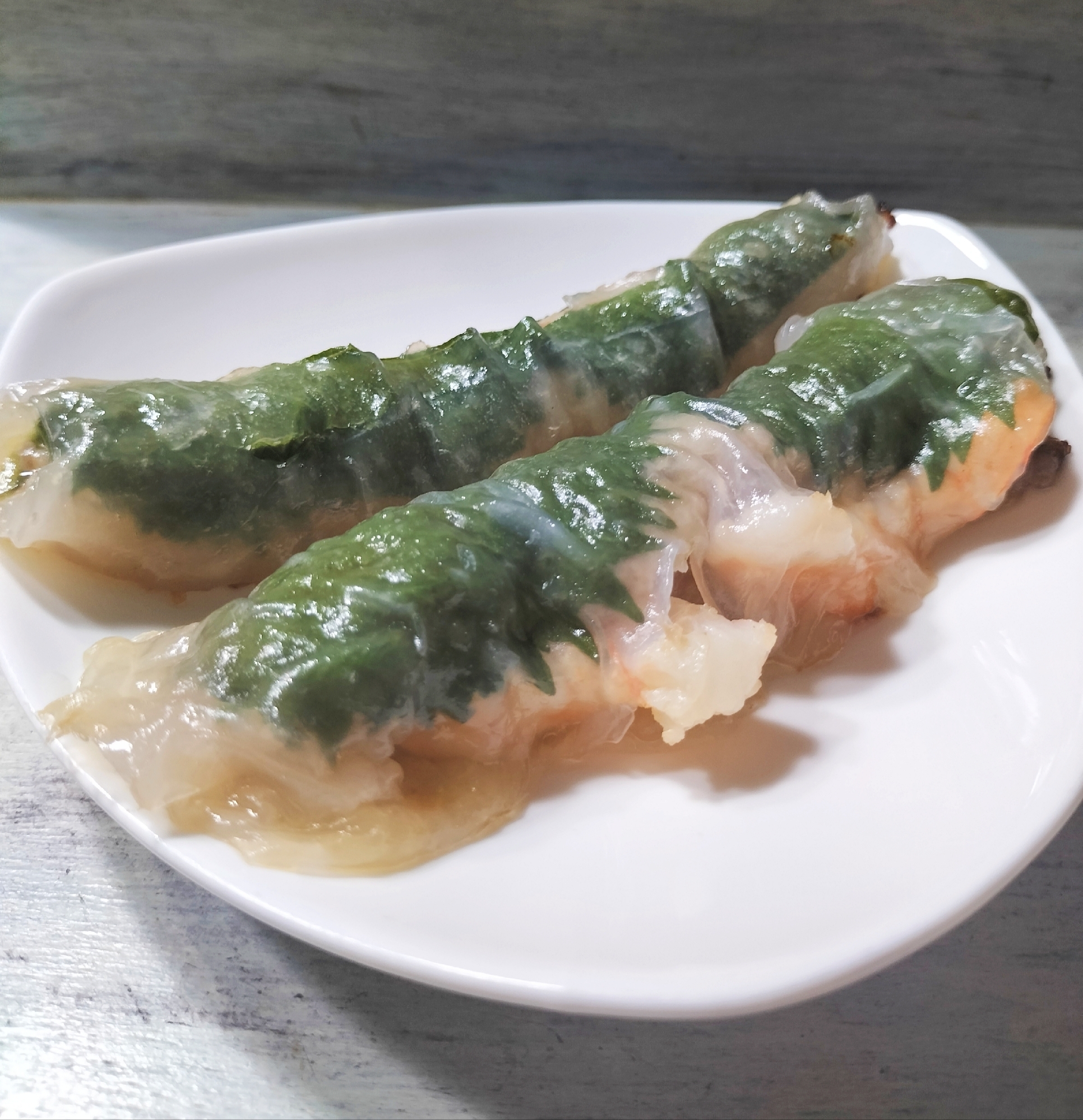 生春巻きの皮de海老餃子