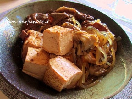 困ったときにミニすき焼き風！水菜の肉豆腐★