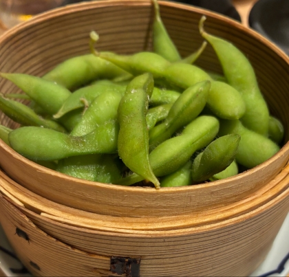 枝豆のせいろ蒸し