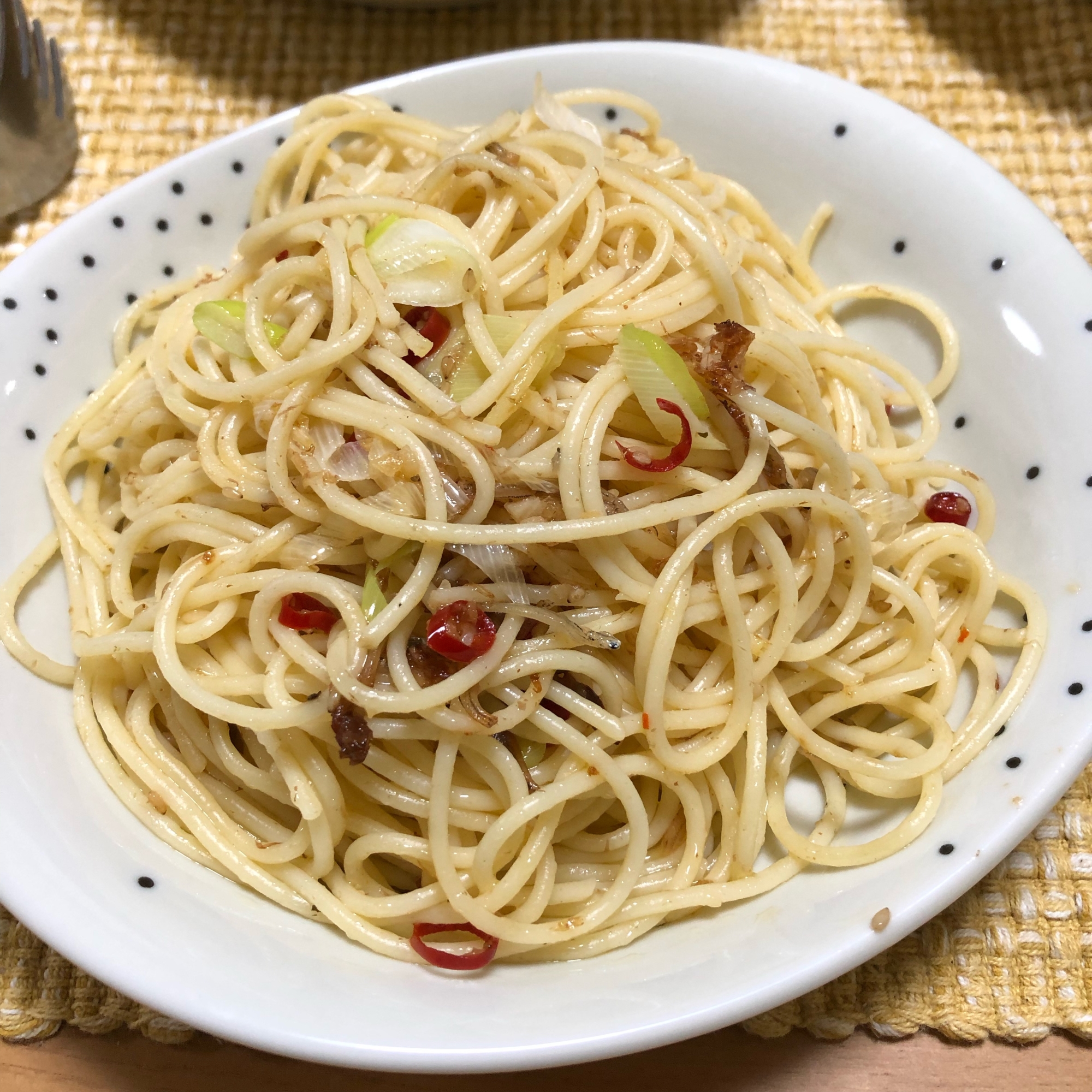 ちりめんじゃことおかかのペペロンチーノ