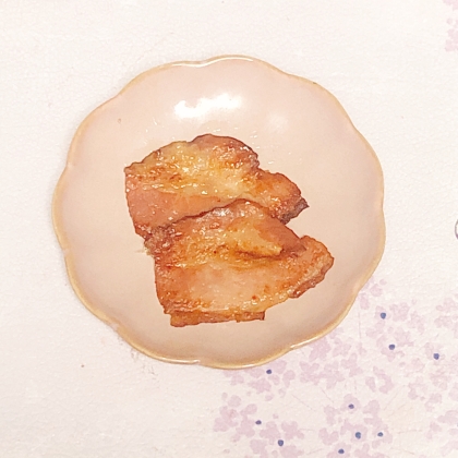 チャーシュー風(?)焼き豚ハムのめんつゆ焼き