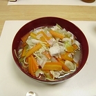 スープは創味シャンタンで作りました。たくさん野菜を入れて、美味しく仕上げることができました。