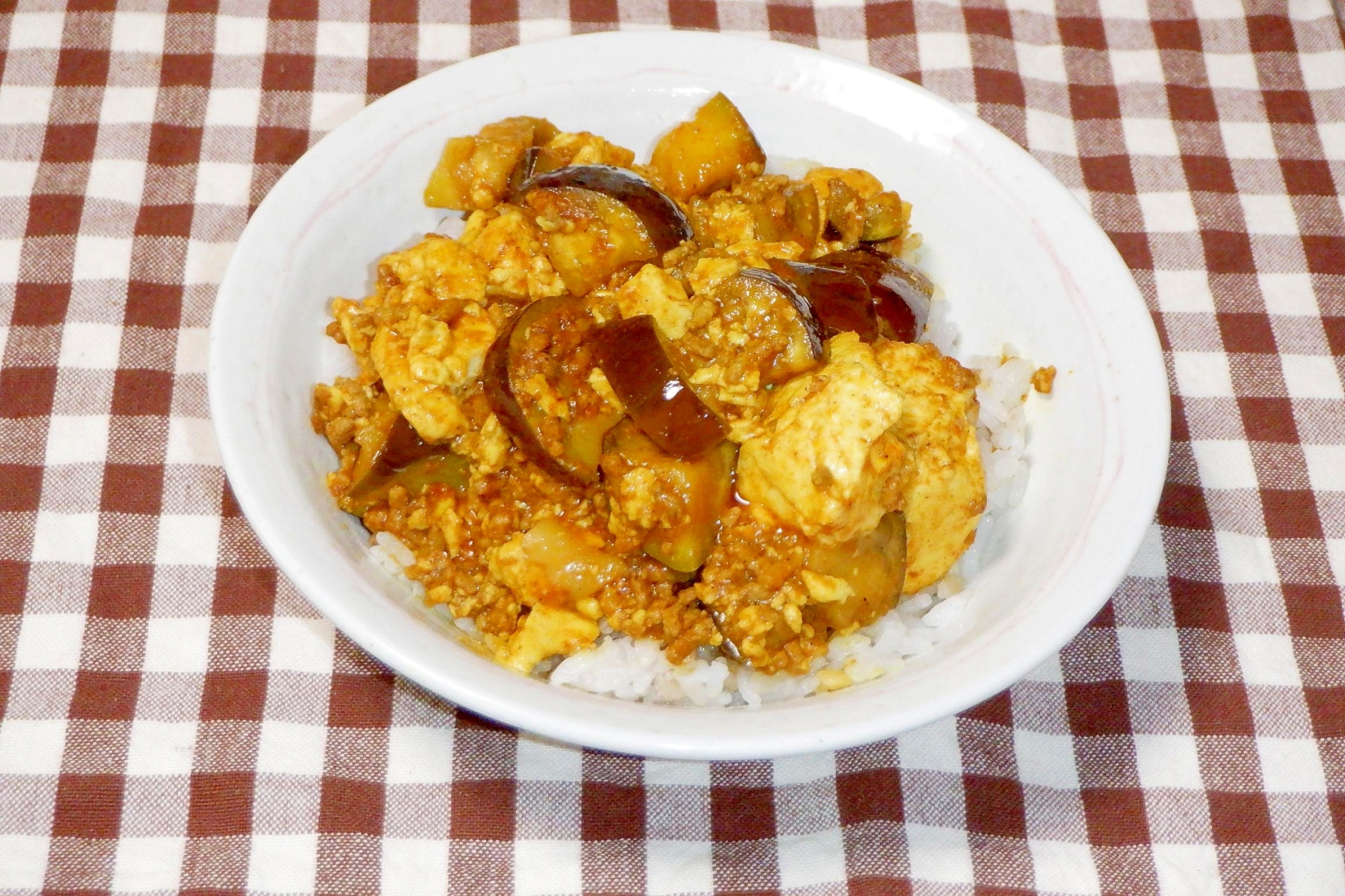 さっと作れる❤茄子と豆腐のキーマカレー