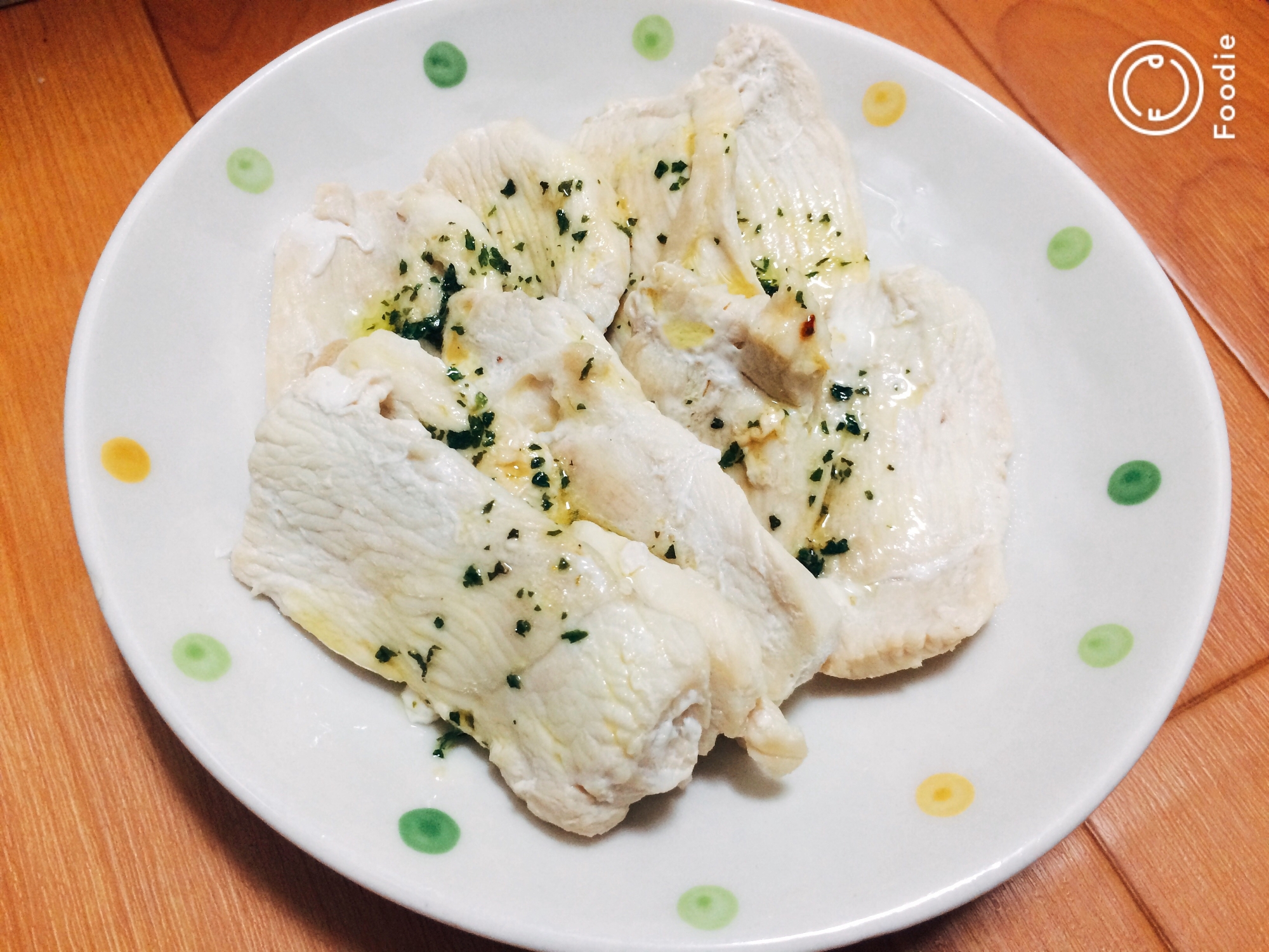 5分で!胸肉のやわらかジェノベーゼソースがけ