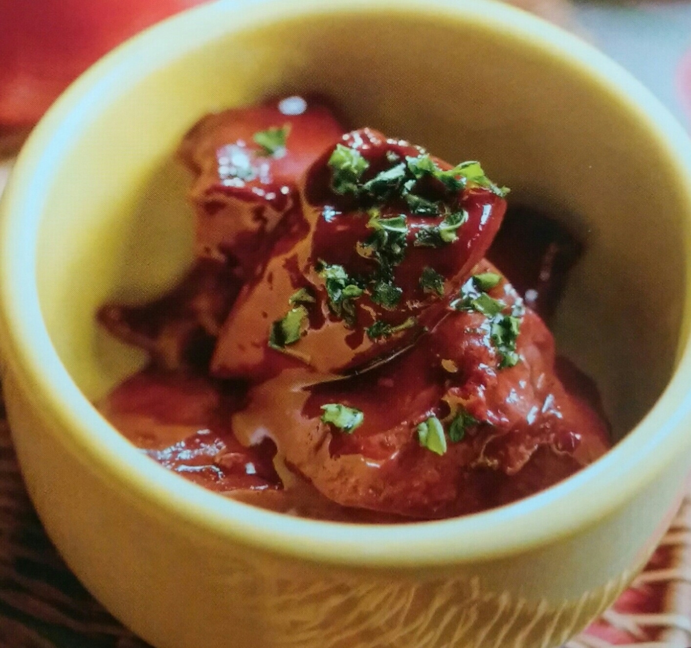 酒の肴に♪鶏レバーのお好みソース煮