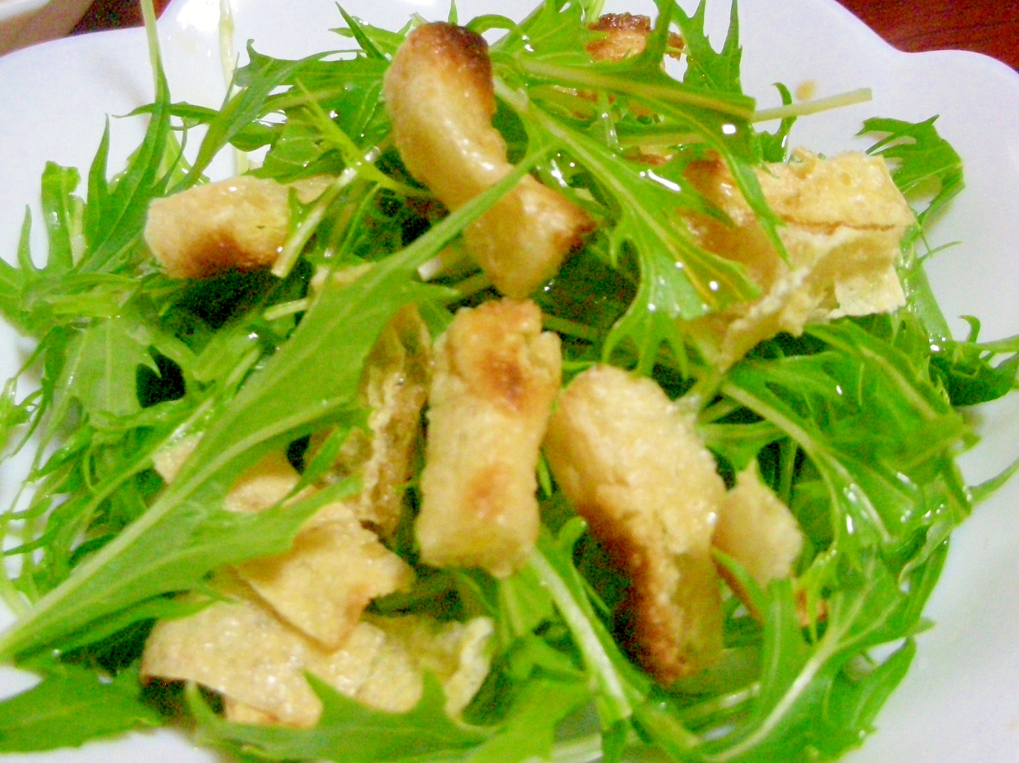 水菜と油揚げのポン酢サラダ
