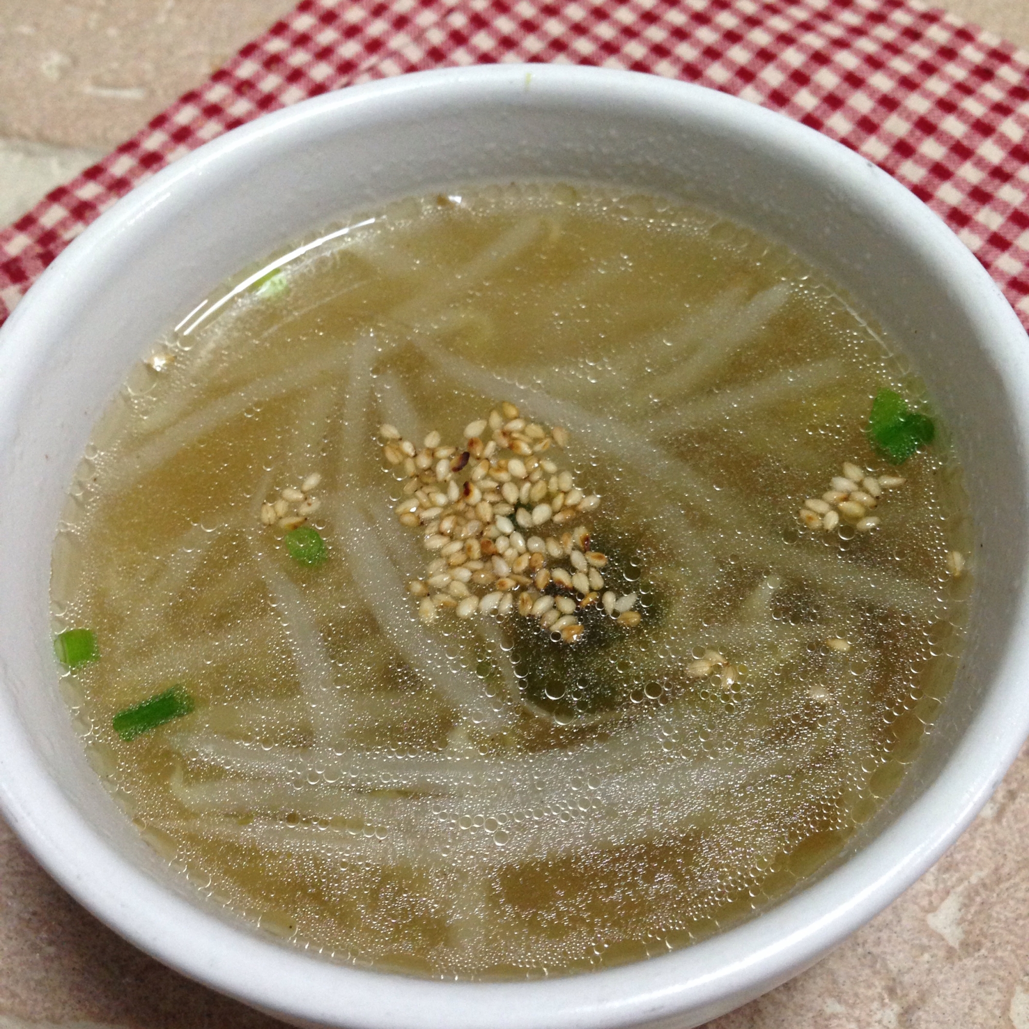 もやしと海苔のスープ♪