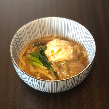 すき焼きの残り汁で✡️煮込みうどん