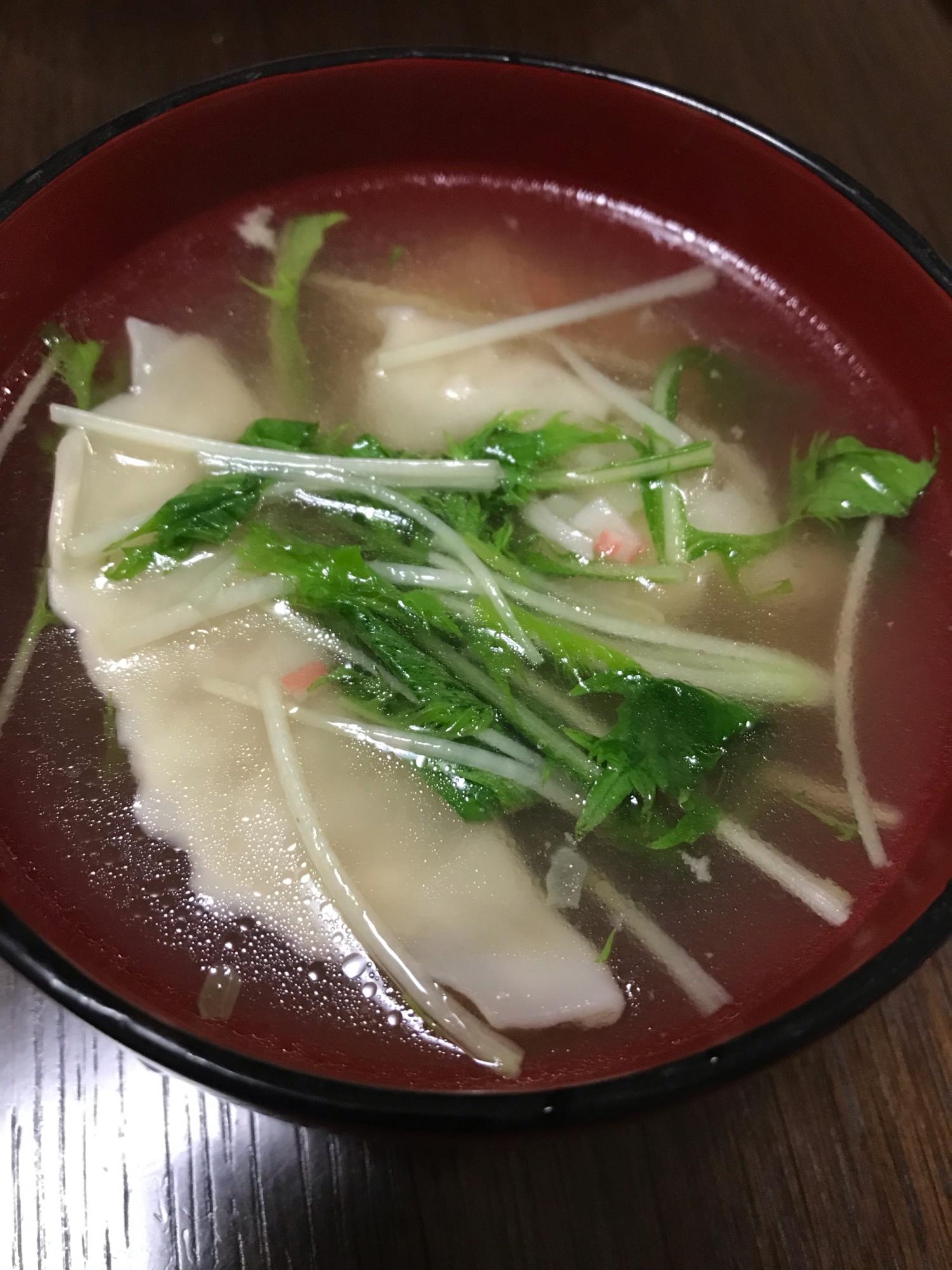 簡単冷凍餃子スープ