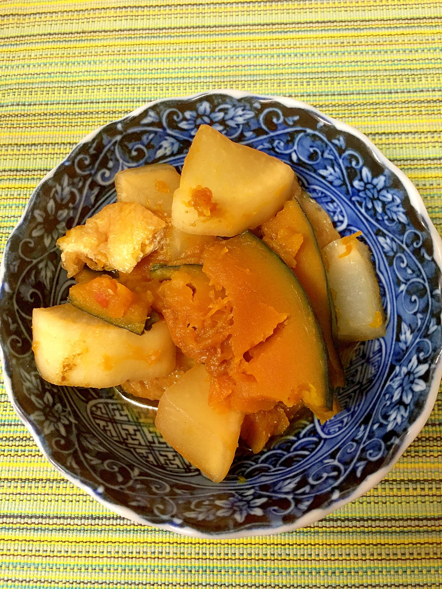かぼちゃと大根と油揚げの煮物