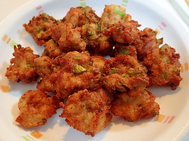 ❤味玉で　豚こまとブロッコリーの芯のから揚げ❤