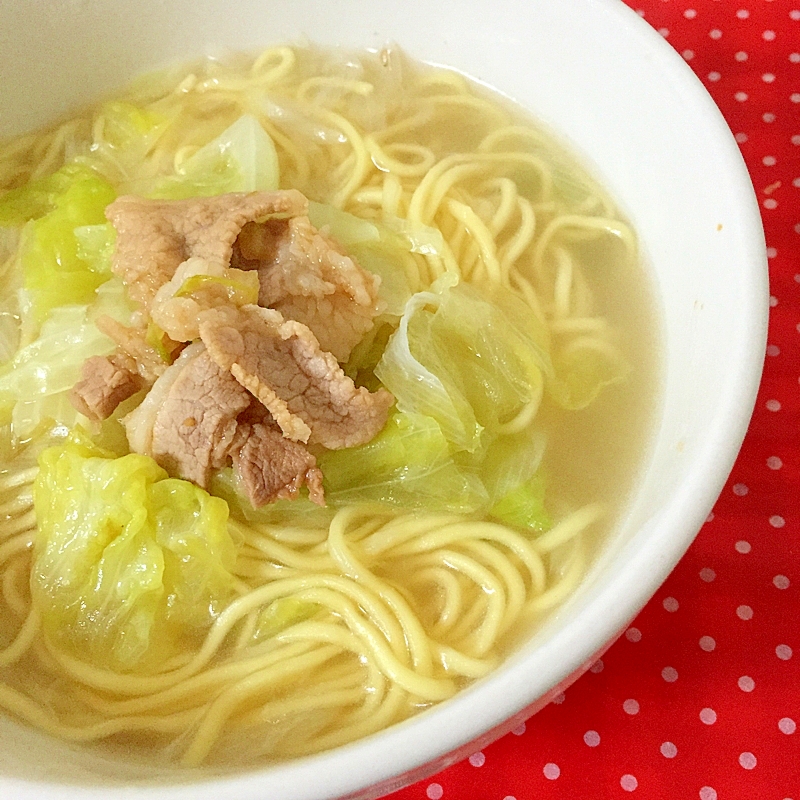 豚肉とレタスのラーメン♡