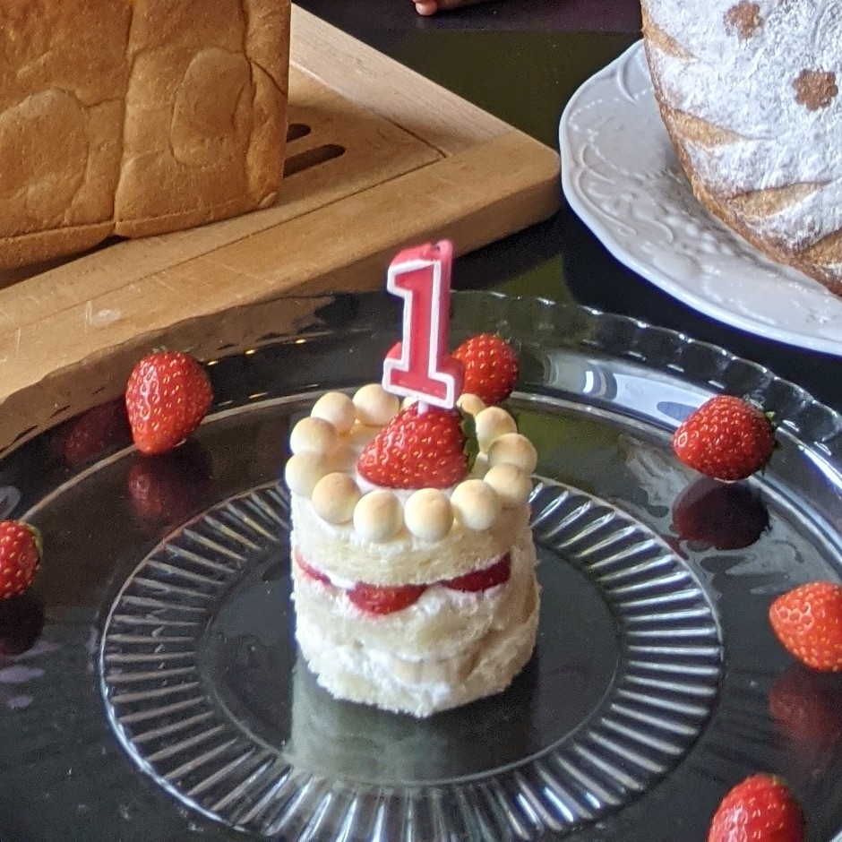 食パンとヨーグルトで!1歳ケーキ☆★