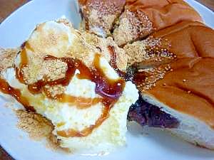 冷や温デザート 黒蜜きなこアイス 温かいあんぱん レシピ 作り方 By Megmako 楽天レシピ