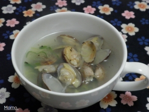 生姜風味のあさりスープ
