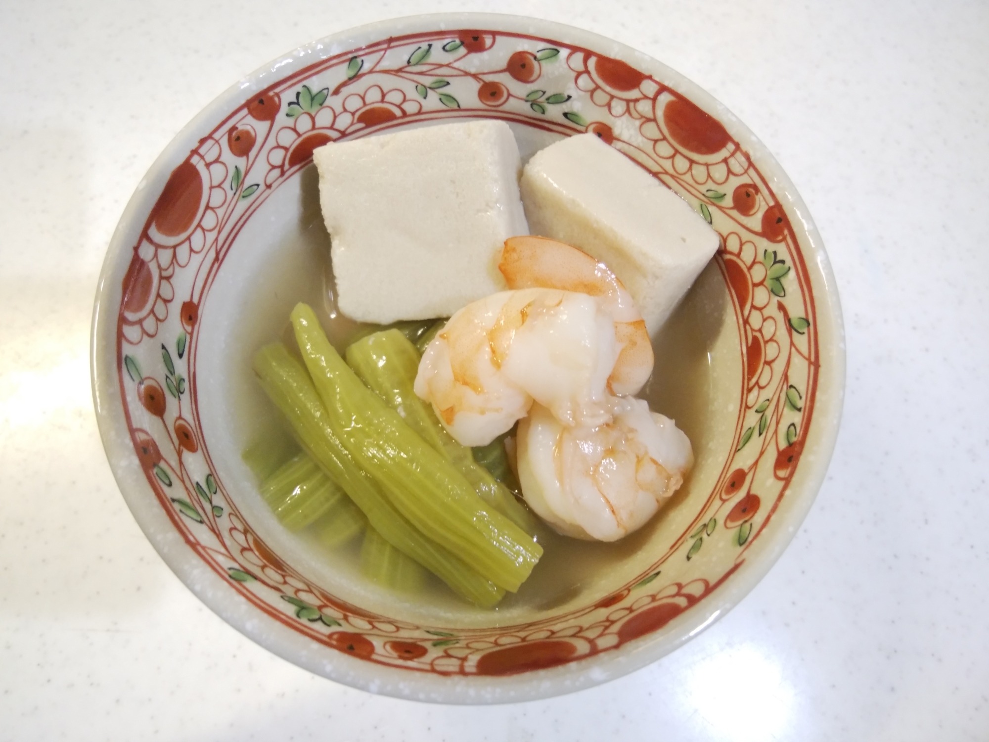 高野豆腐と海老とふきの煮物♪