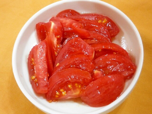 自家製辛子ドレッシングで食べる冷やしトマト レシピ・作り方 by なな