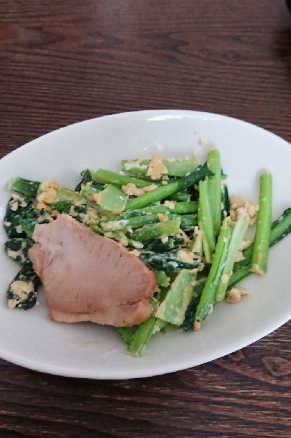 小松菜と卵のソテー