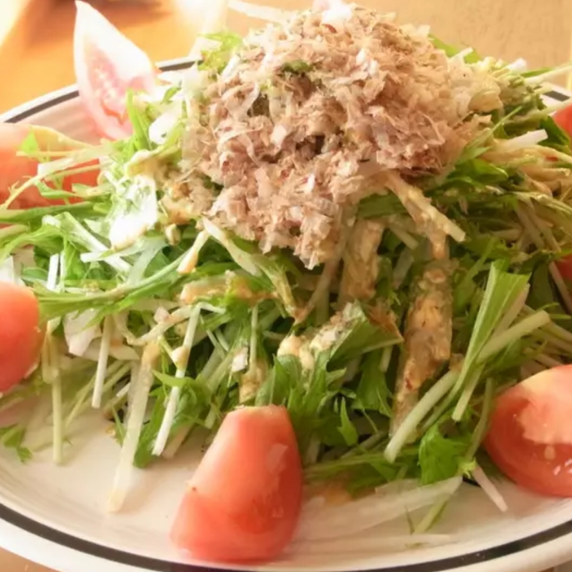 水菜とツナマヨのサラダ