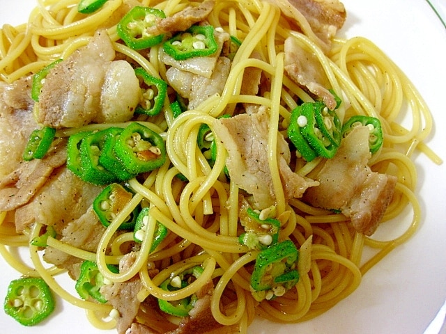 豚肉とオクラの和風パスタ レシピ・作り方 by bird23 - 楽天レシピ