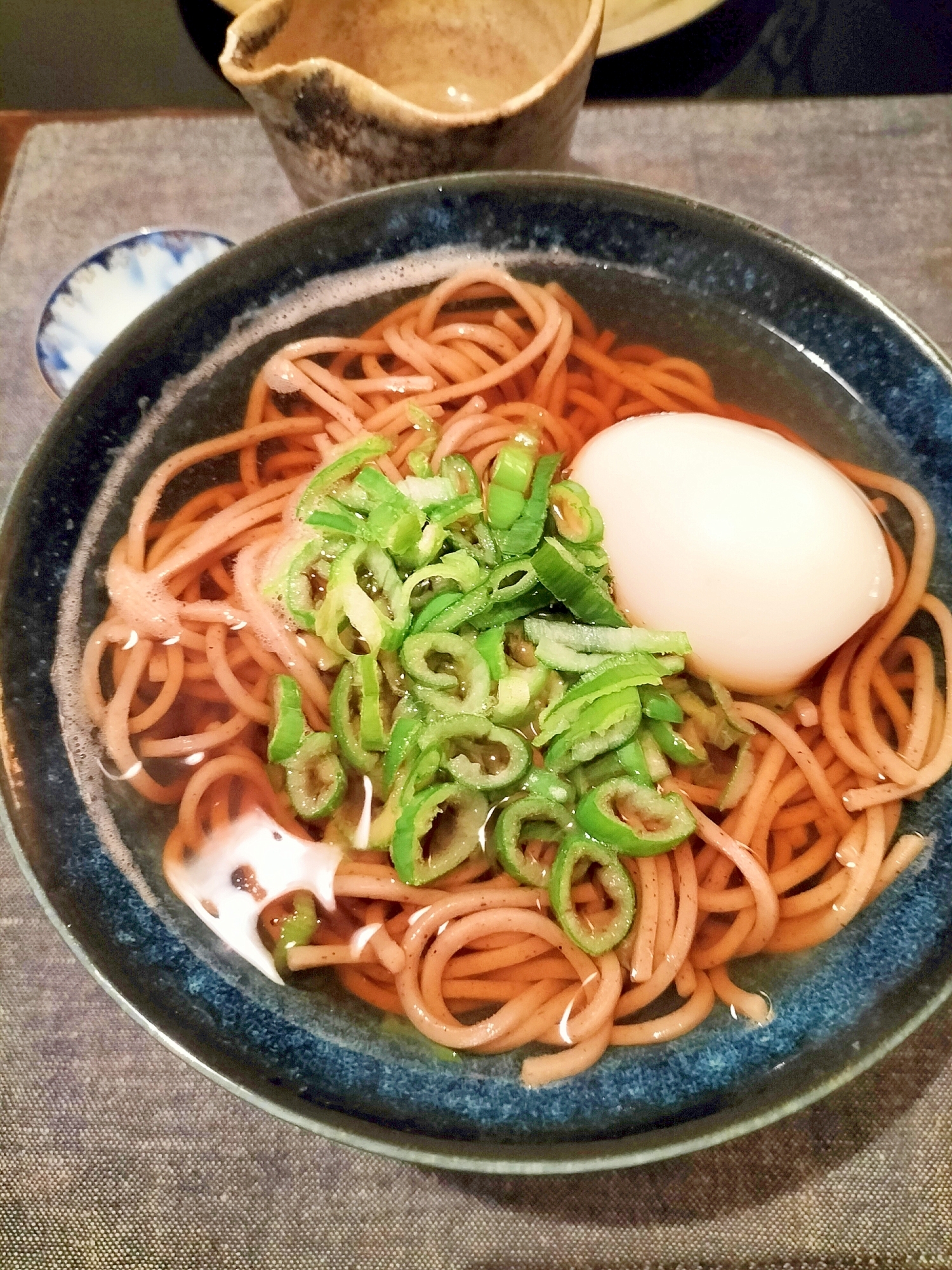 ゆで卵ねぎ蕎麦♪