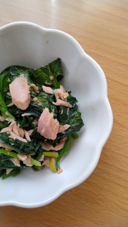 ”めんつゆで美味しい”　ほうれん草とツナのおひたし
