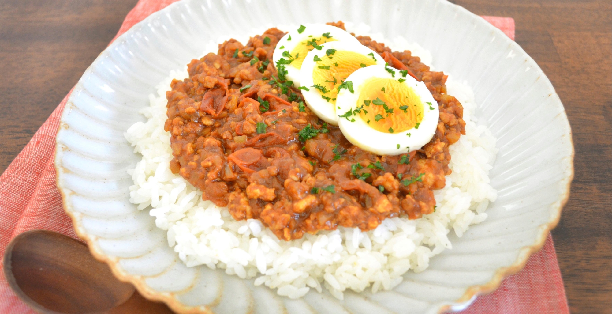 チェリートマトの無水キーマカレー