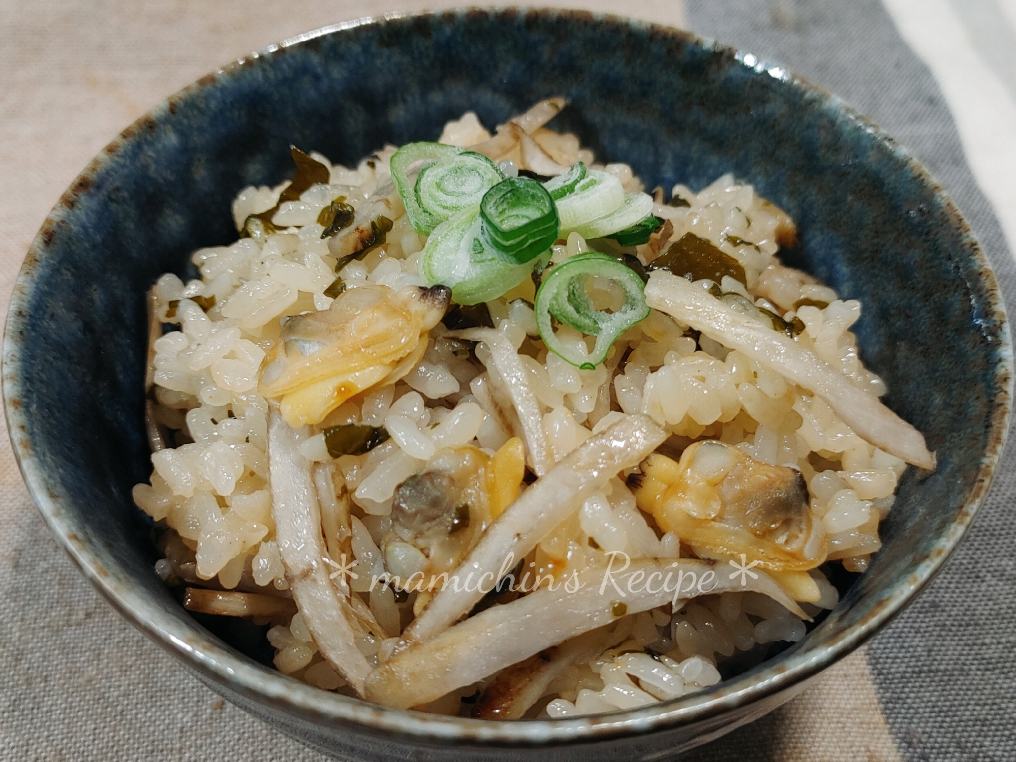 ごぼう＊あさり＊わかめの炊き込みご飯