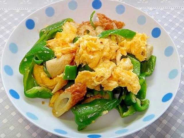 焼き肉のたれで☆ピーマンとちくわの卵炒め