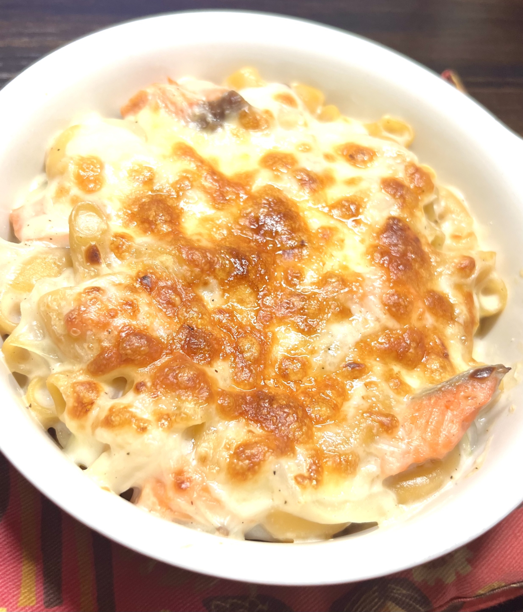 【レンジで簡単】鮭のマカロニグラタン