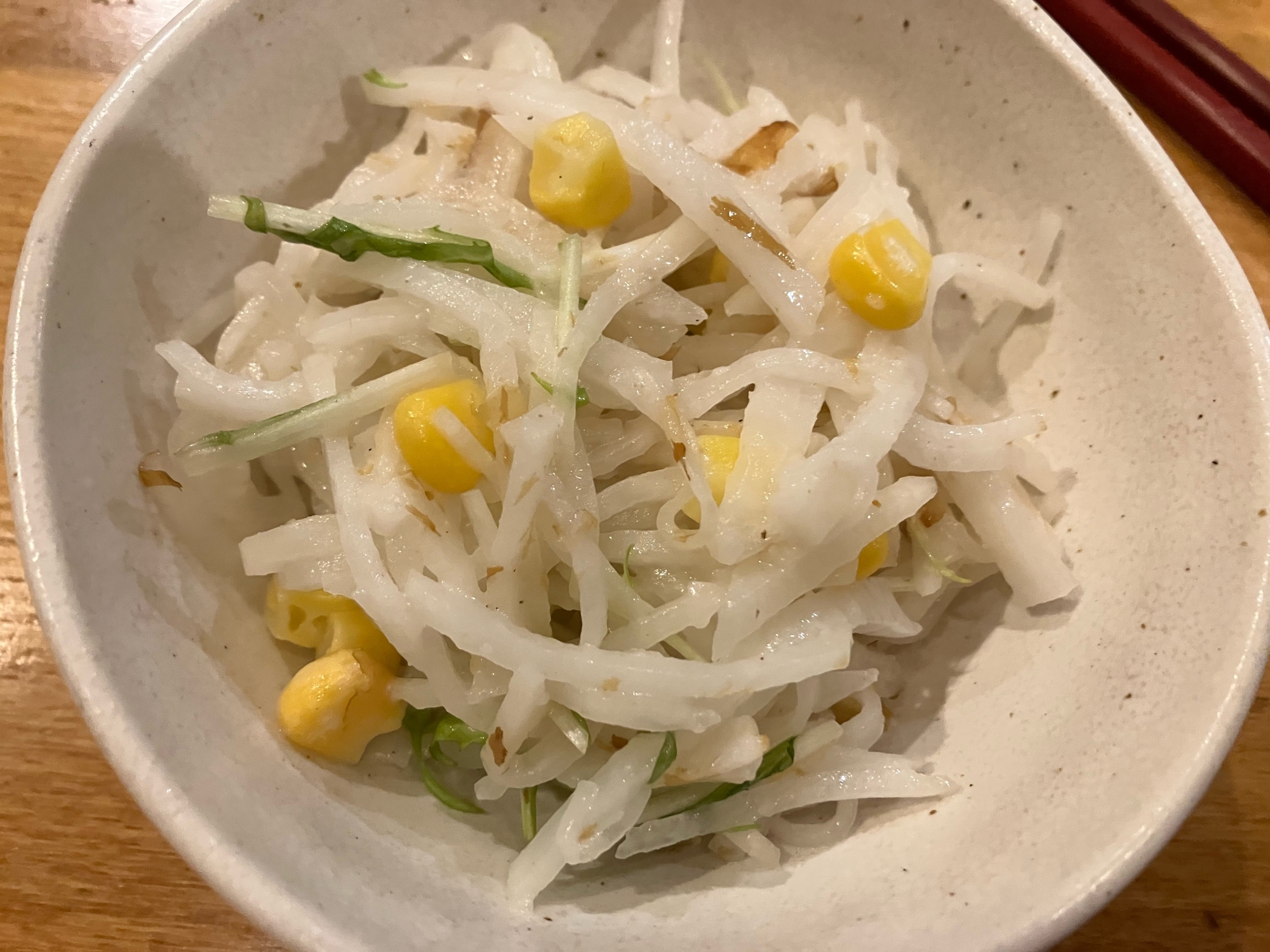 大根と水菜とコーンのサラダ