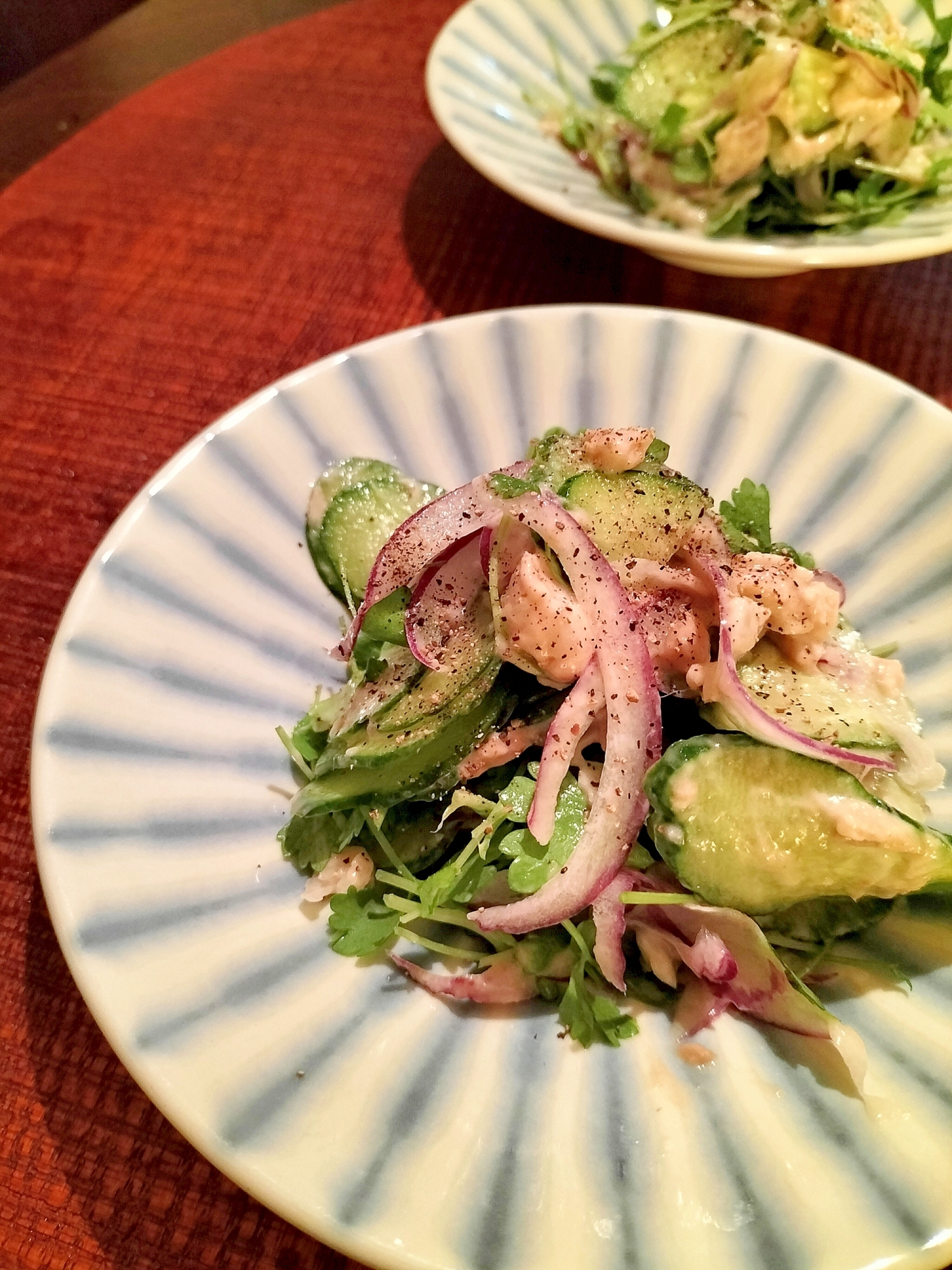 きゅうりとミニセロリのツナ和え♪