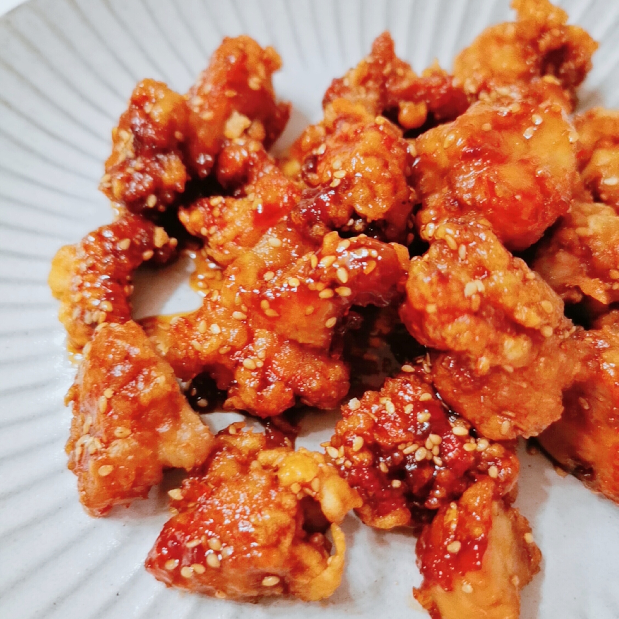 甘辛唐揚げ。余った唐揚げでリメイク!