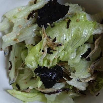 包丁不要♡超特急レシピ♡レタスのうま塩海苔サラダ