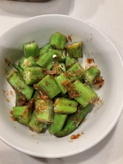 オクラのおかか醤油