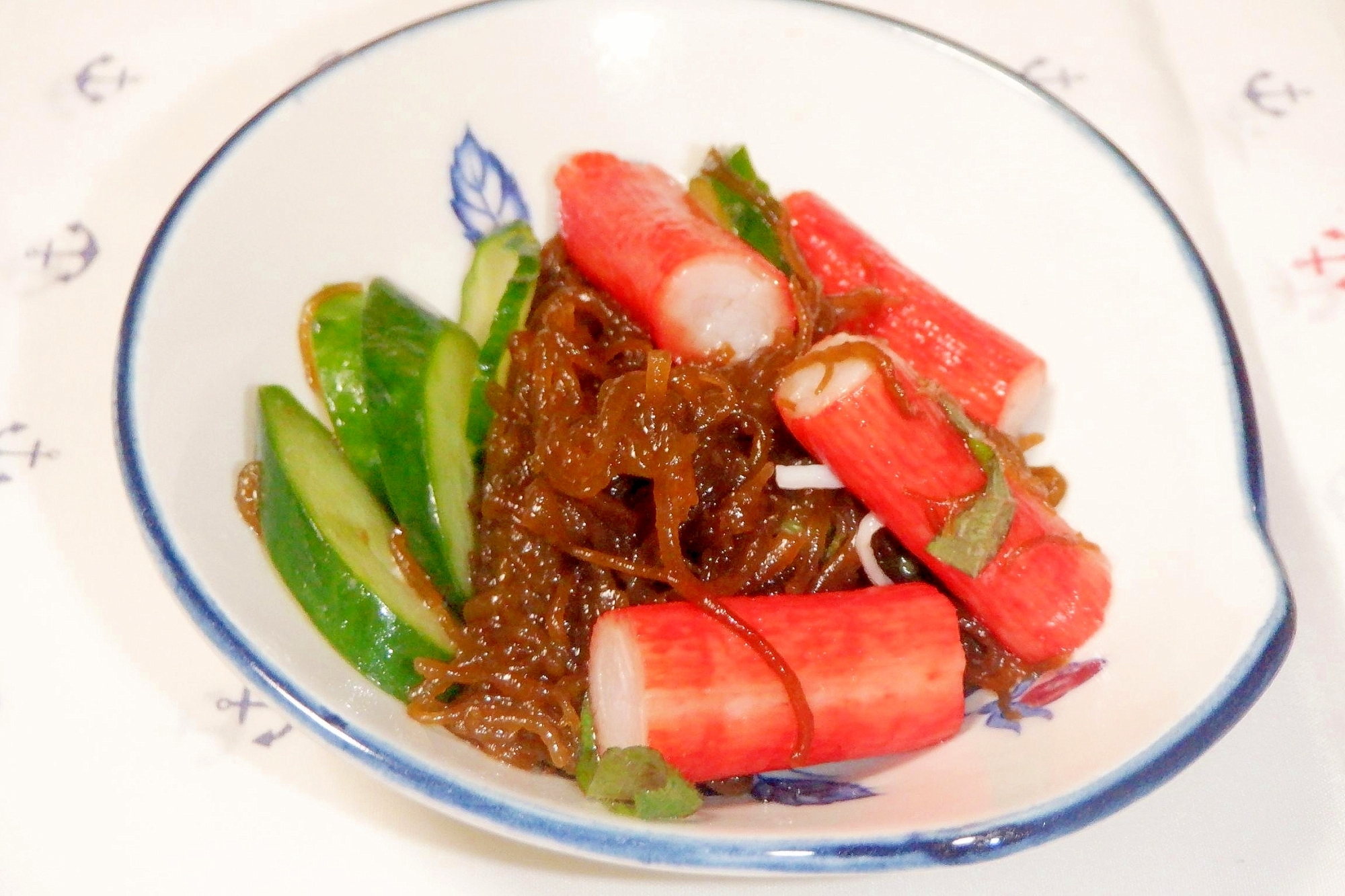 カニカマともずくと胡瓜のかんたん酢の物