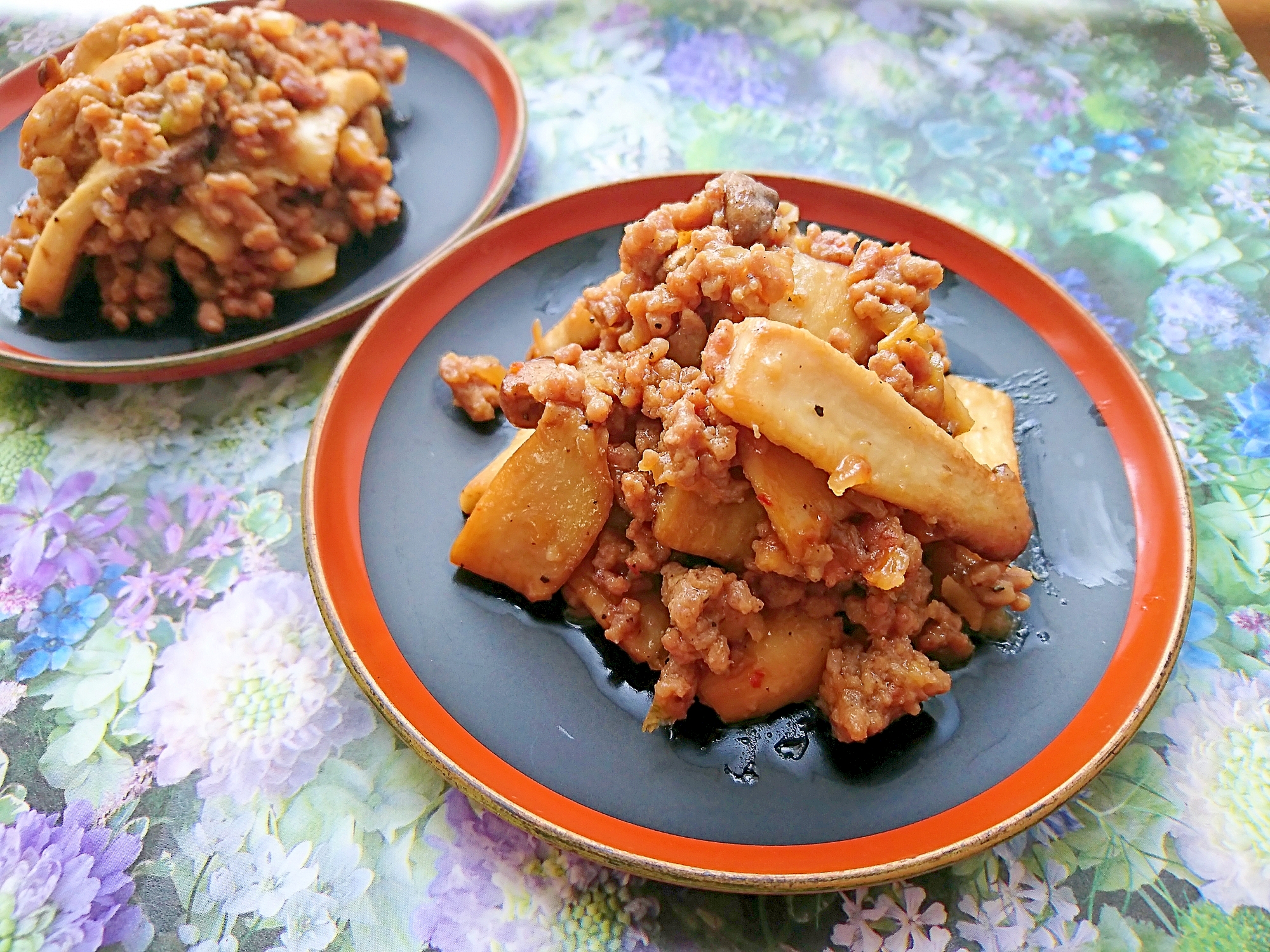 エリンギの肉味噌炒め