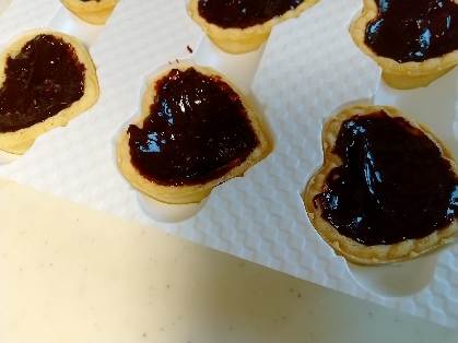 子どもとタルト型に入れて作りました♪素敵なレシピありがとうございます♡